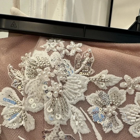 NWT HELSI Catherine sequin Floral Lace strapless Dress XS - Picture 8 of 11